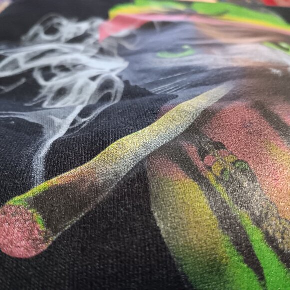 NEW Marijuana Hoodie XL Rasta Cat Smoking Blunt Gildan NEW Stoner Gift - Picture 3 of 4